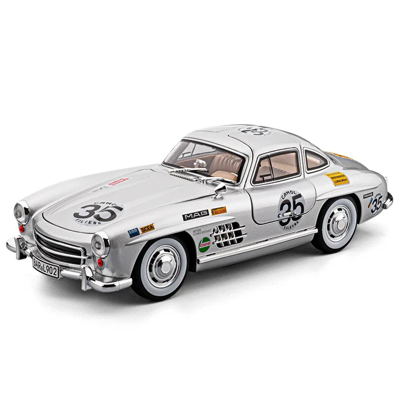 

1:18 300SL Vintage Classic Alloy Diecast Model Car Desktop Simulation Decoration Indoor Trendy Toys Ornaments Valentine