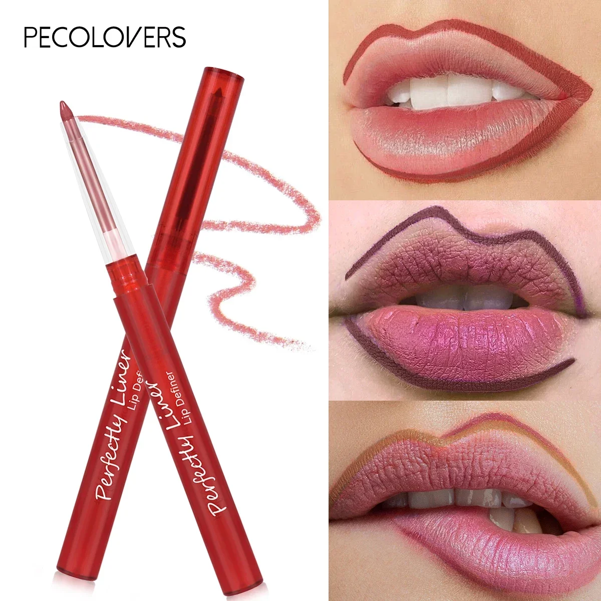 Delineador de labios de terciopelo, lápiz labial degradado cónico mate, resistente al agua, no pegajoso, maquillaje de labios, sistema de colores mezclados