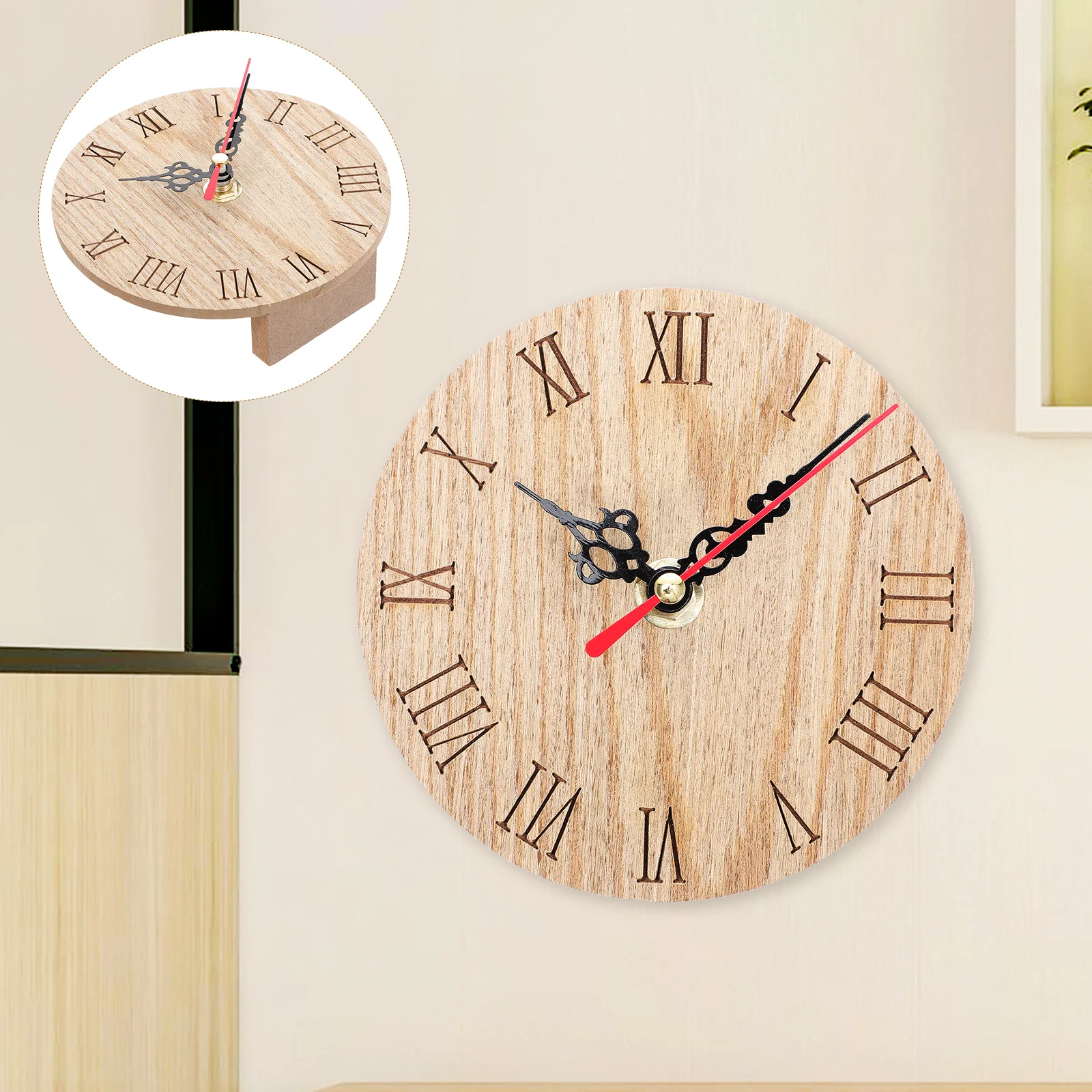 

Retro Round Wall Decorative Hanging Clock for Living Room Bedroom Office Mute Clock Vintage Wooden Movement Clocks Home Decor