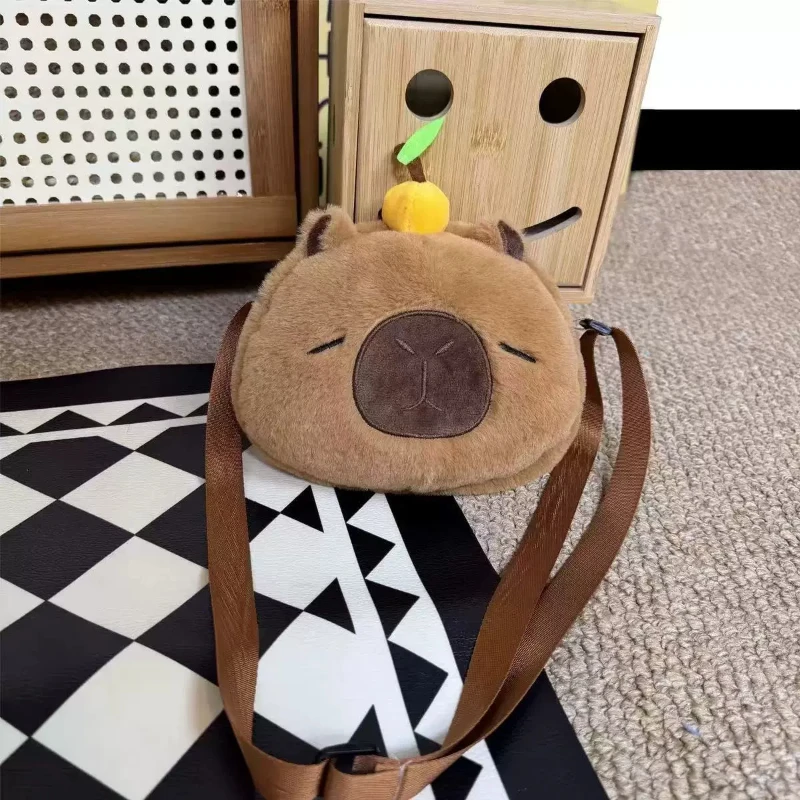 ぬいぐるみカピバラショルダーバッグ素敵なオレンジカピバラぬいぐるみかわいいものかわいいぬいぐるみ小銭財布スクールバッグ誕生日ギフト