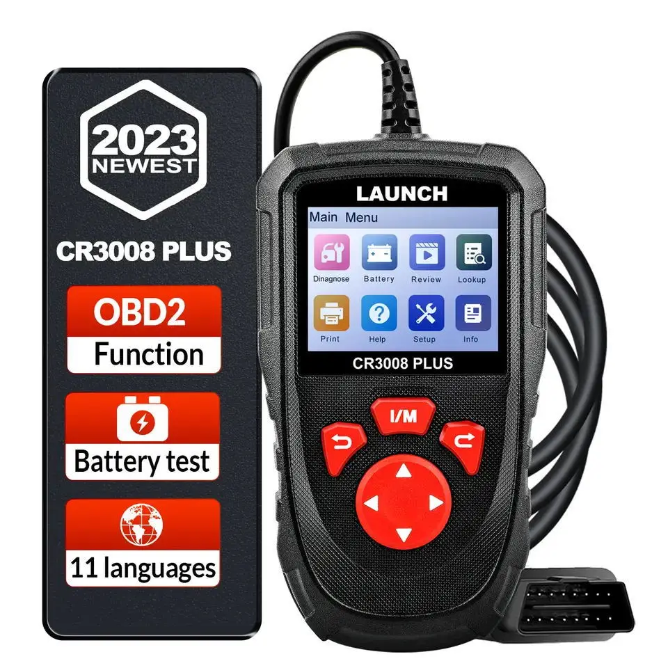 

Yimu LAUNCH X431 CR3008 PLUS OBD2 Scanner OBDII Code Reader Diagnostic Tool DTC Lookup Check Engine Battery Test Lifetime