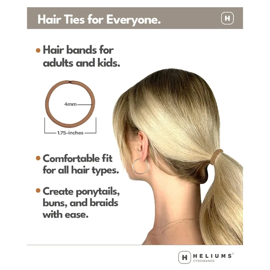 ربطات شعر مرنة من Cyndibands باللون البيج والأشقر - حوامل ذيل حصان خالية من الضرر مقاس 4 مم للنساء و24 عبوة من مطاط الشعر المطاطي المحايد #2
