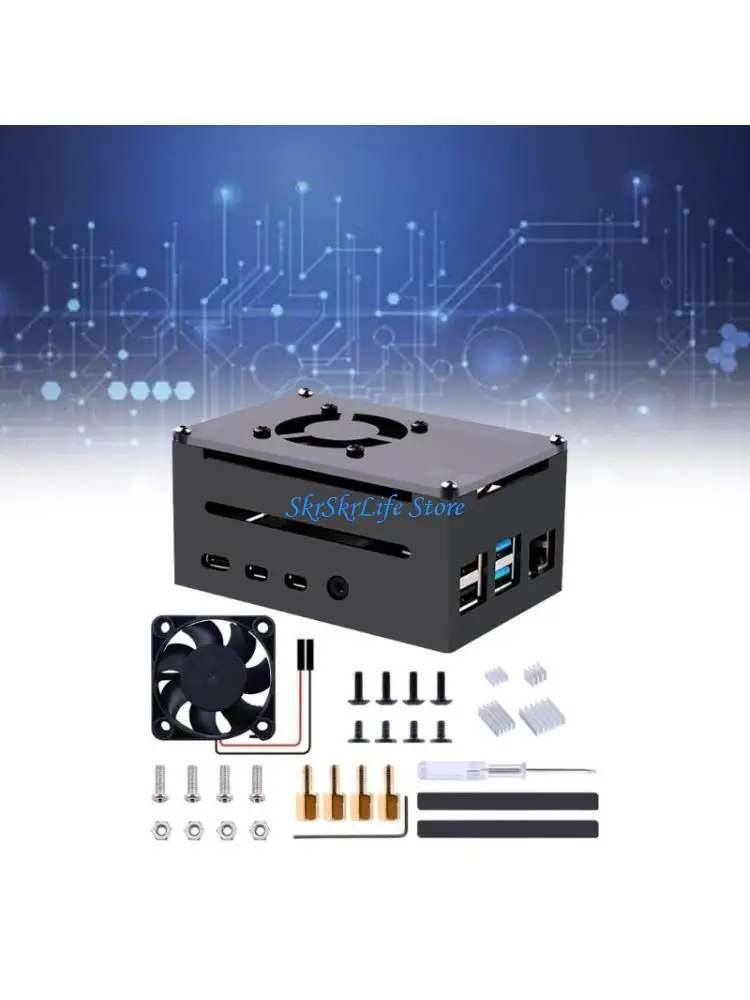 

Металлический корпус E65E для Raspberrypi4 4b с охлаждающим вентиляционным рассеянным охладителем для крышки модуля PI4B