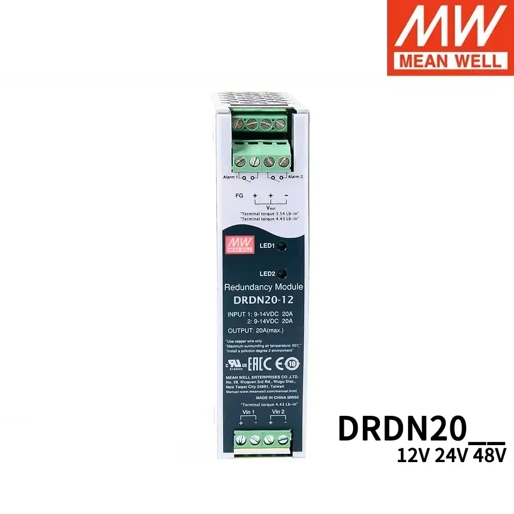 

Серия MEAN WELL DRDN20, 12 В постоянного тока, 24 В, 48 В, 30 А, резервный модуль, источник питания на DIN-рейку для резервной работы системы 24 В