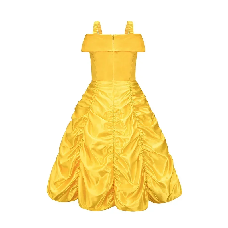 Mädchen Belle Kleid Kinder Ballkleid Prinzessin Kostüm für Schönheit und das Biest Kinder Weihnachten Geburtstag Karneval Party Cosplay