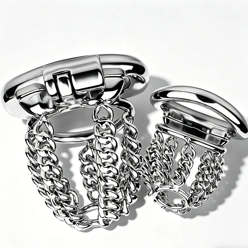 FRKO Hollow Thin Chain Design Male Chastity Cage Breathable Lockcock Cage Device BDSM 정조대  Intimate Sex Toys For Men Slave Gay