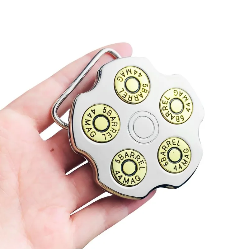 Unique Charm Revolver Chamber Bullet Clip Pistol Gun Zinc Alloy Metal Belt Buckle Western Cowboy Man Strap Clasp Jeans Accessory