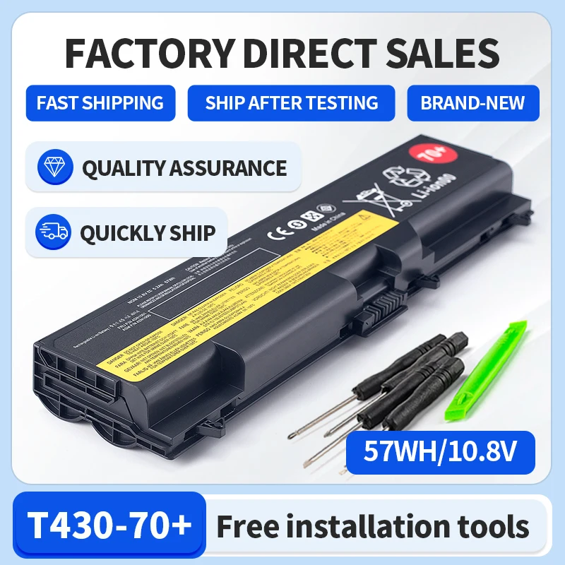 

SOMI 5200mAh 57Wh Laptop Battery 70+ For Lenovo ThinkPad T430 T410 T410i T420 T420i T510i T520i 45N1005 45N1004 45N1001