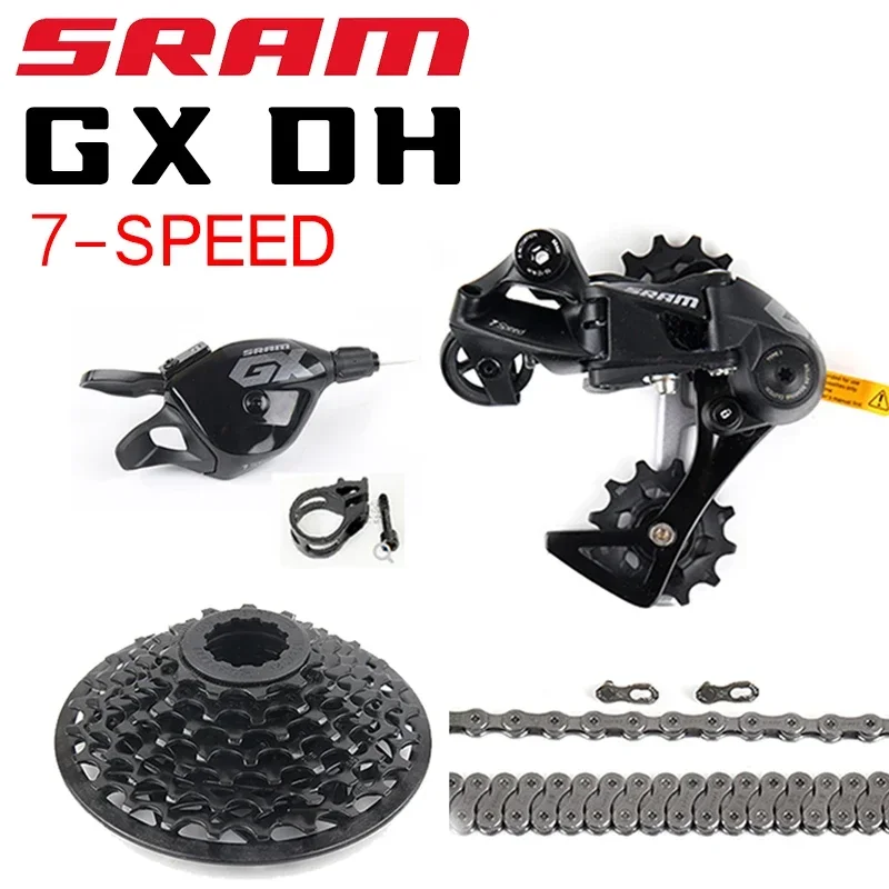 SRAM GX DH 7-SPEED MTB Mountain Bike Groupset 4 Parts Trigger Derailleur PG720 Cassette 11-25T Pg1110 Chain Medium Cage