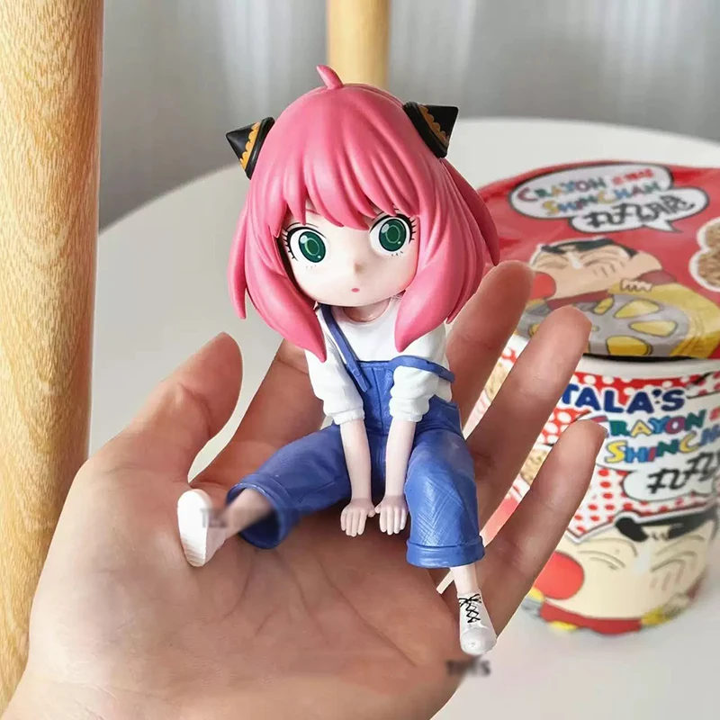 

13cm Anime Anya Forger Figures Car Interior Decoration Spy×family Figurine Anya Noodle Stopper Figure Cute PVC Toys Doll Gifts