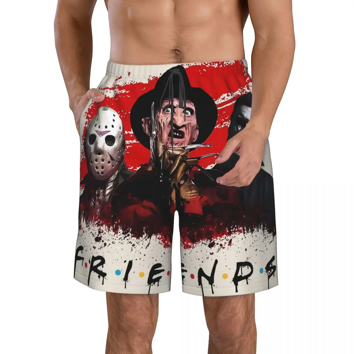 Freddy Krueger Never Sleep Again Men's Printed pattern beach shorts,suitability Walk,run,surf, wear on the beach or at home