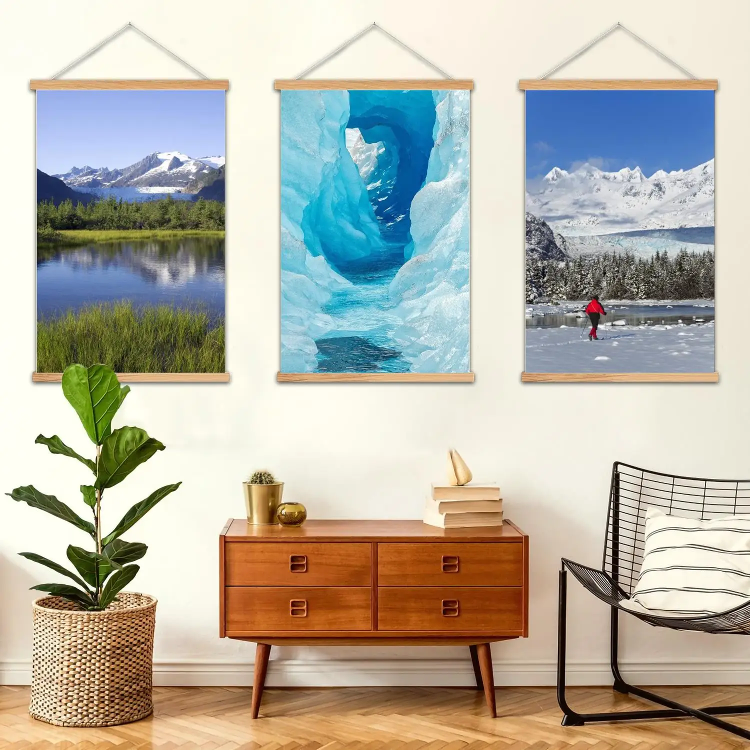 Mendenhall Glacier encadré peinture murale toile Art affiche, Art mural moderne famille chambre décor affiches, peinture décorative