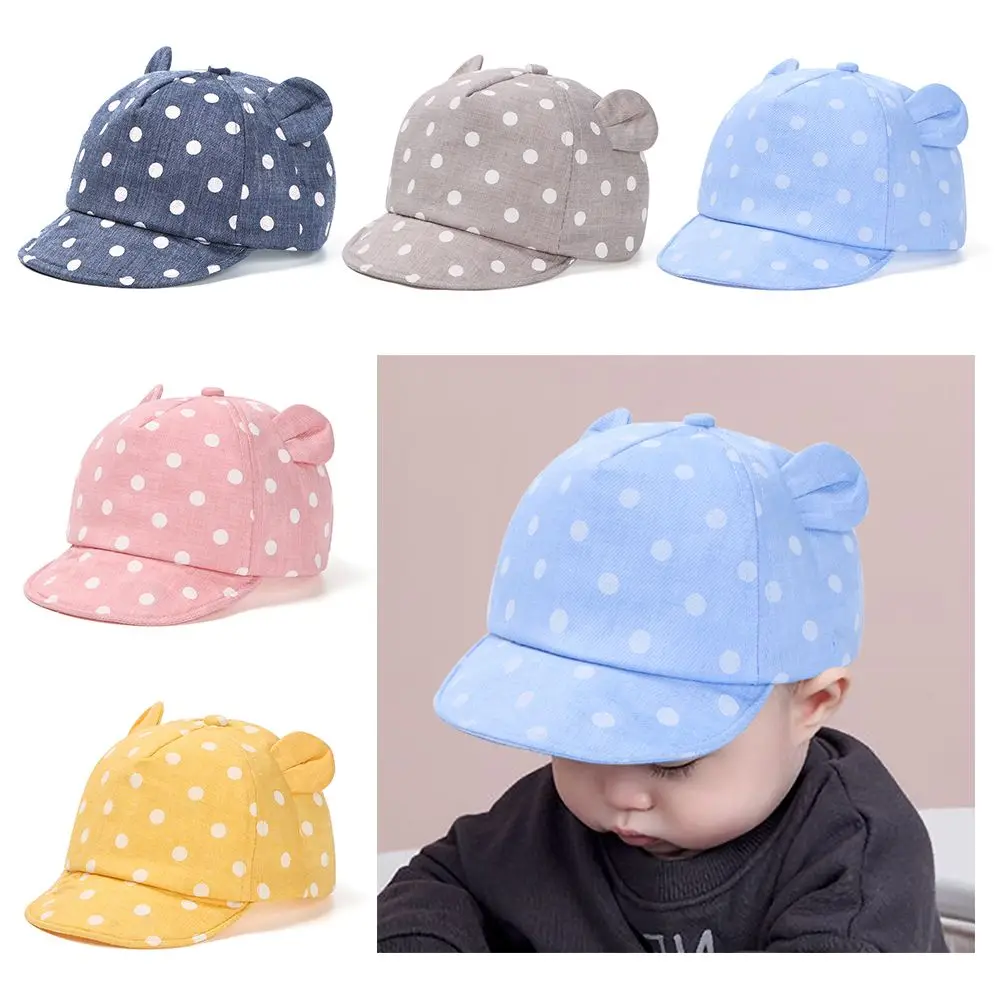 Casual Panama Cap For 6-24Months Girls Boys Dot Beach Caps 's Baseball Hat Rabbit Ear Cap Children Sun Hat