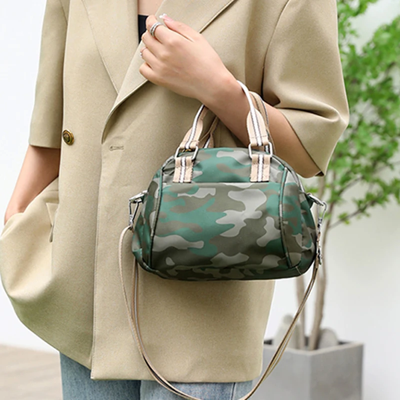 Women Handbag Camouflage Crossbody Bag Oxford Cloth Messenger Vintage Tote Shoulder Versatile Fashion Female Shell Bag Wallet