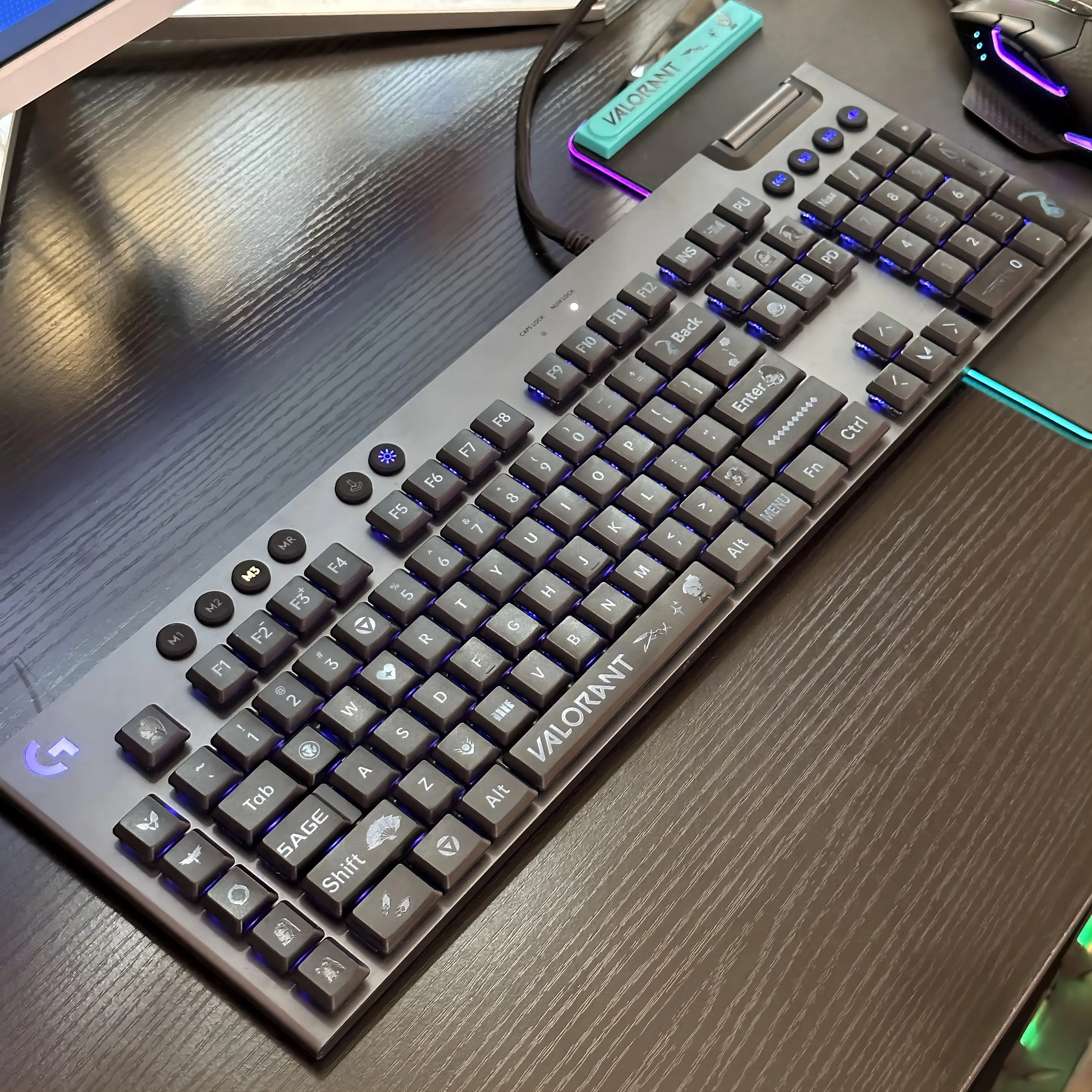 PBT Keyboard mekanis, Keycap Valorant CSGO dipersonalisasi untuk Logitech G913 G913TKL aksesoris Gamer PC di tas