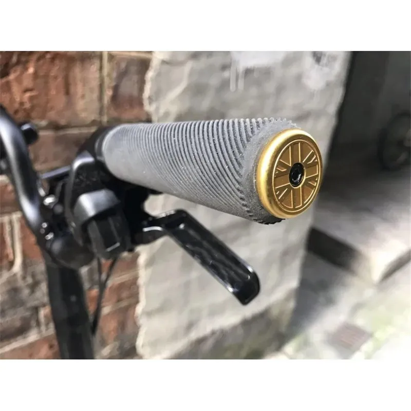 Bicycle handlebar plug universal for brompton bike aluminum alloy grip capexpansion lock in British style gold silver black