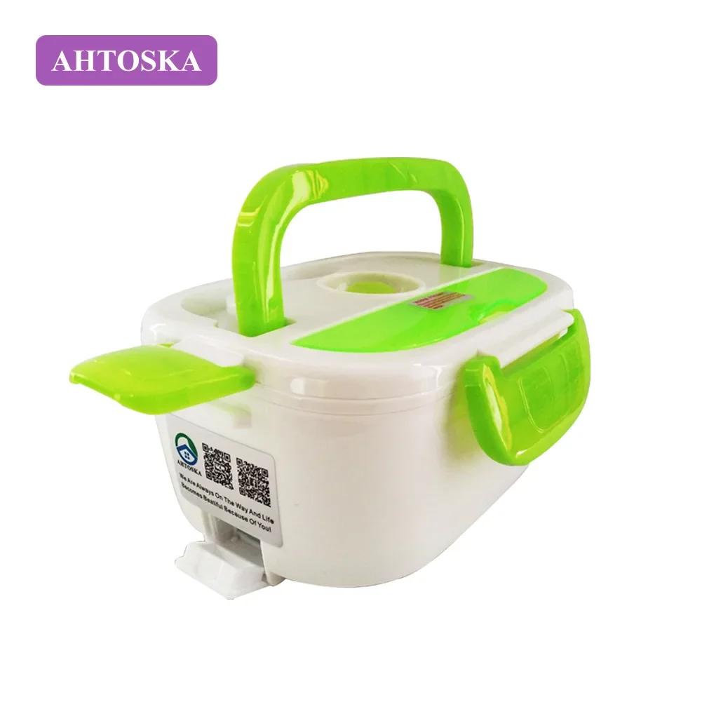 12V/220V Portable Electric Heating bento Lunch Box Food Grade Container Warmer For Kids adult 4 Buckles Dinnerware Sets Car