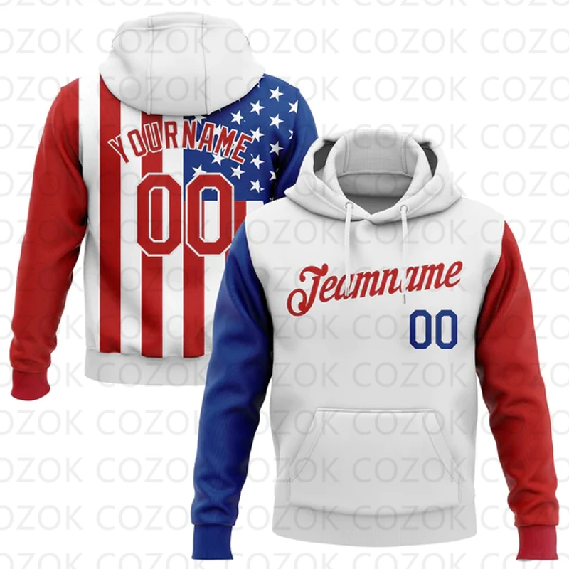 Customized Hoodie USA Flag pattern Color Jersey 3D Printed  Unisex Pullovers Hoodie Casual Sweatshirts