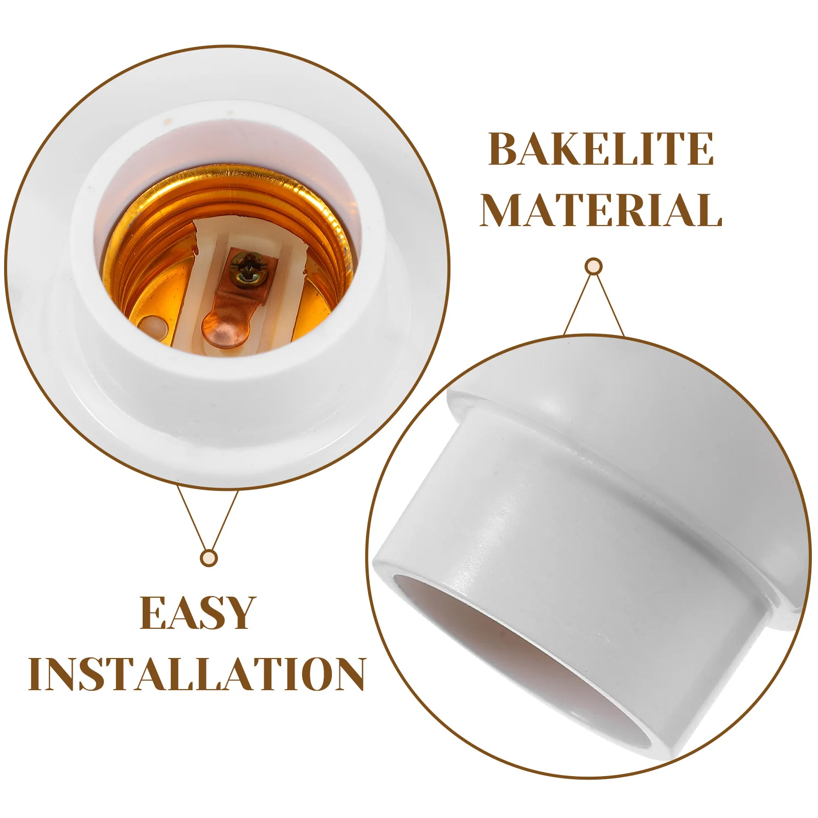 

10Pcs Lamp Bulb Socket Holder E27 Ceiling Light Fitting Heavy Duty Bakelite Socket for Indoor Lighting Upgrade