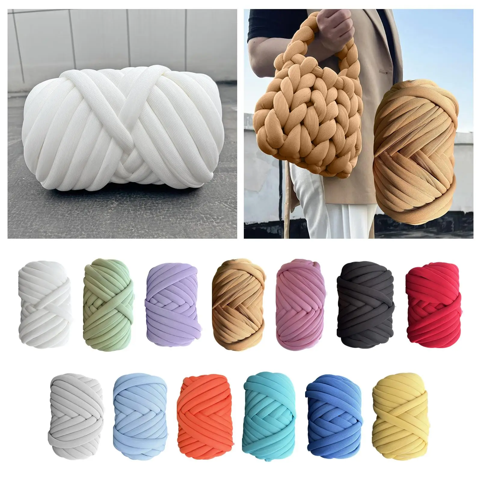 1000G Chunky Yarn Jumbo Washable Soft Tubular Yarn for Cushion