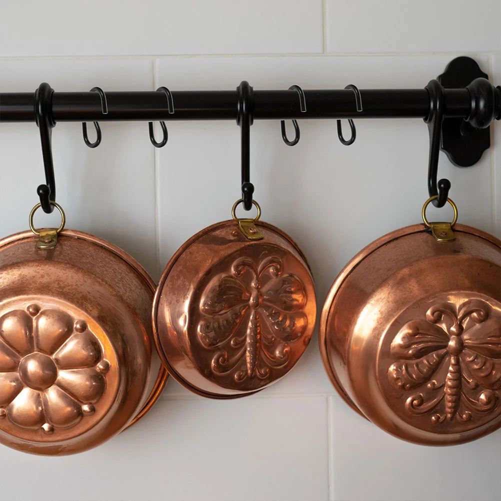 Ganchos de piezas para colgar toallas en el hogar, perchas multifuncionales de Metal negro, almacenamiento de ropa, sombreros y puertas, 50 unidades