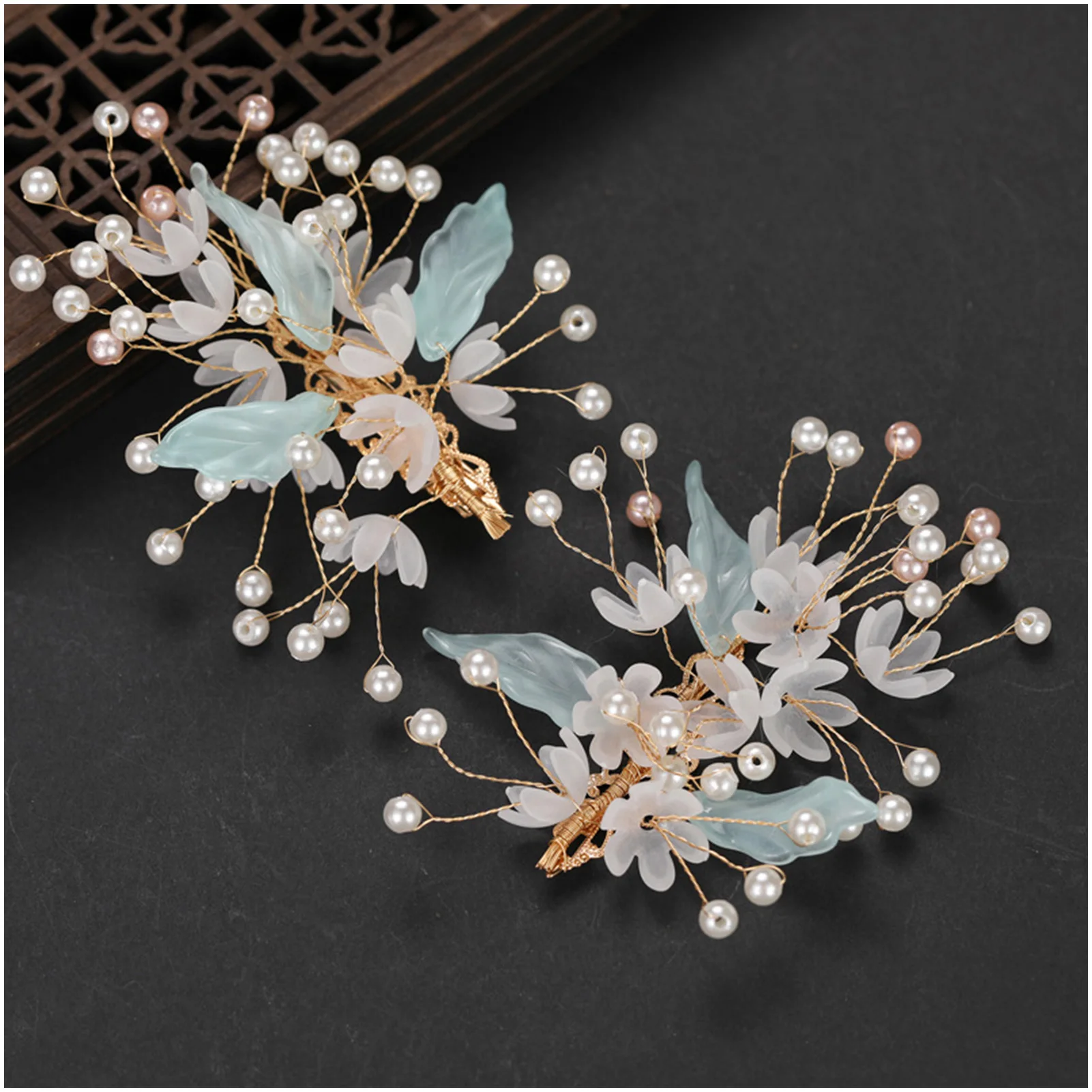 Chinese Hair Piece Headdress Kit Tassel Hair Comb Hairpin Dangling Earrings Set for Party Cosplay Outfit Cloth Matching