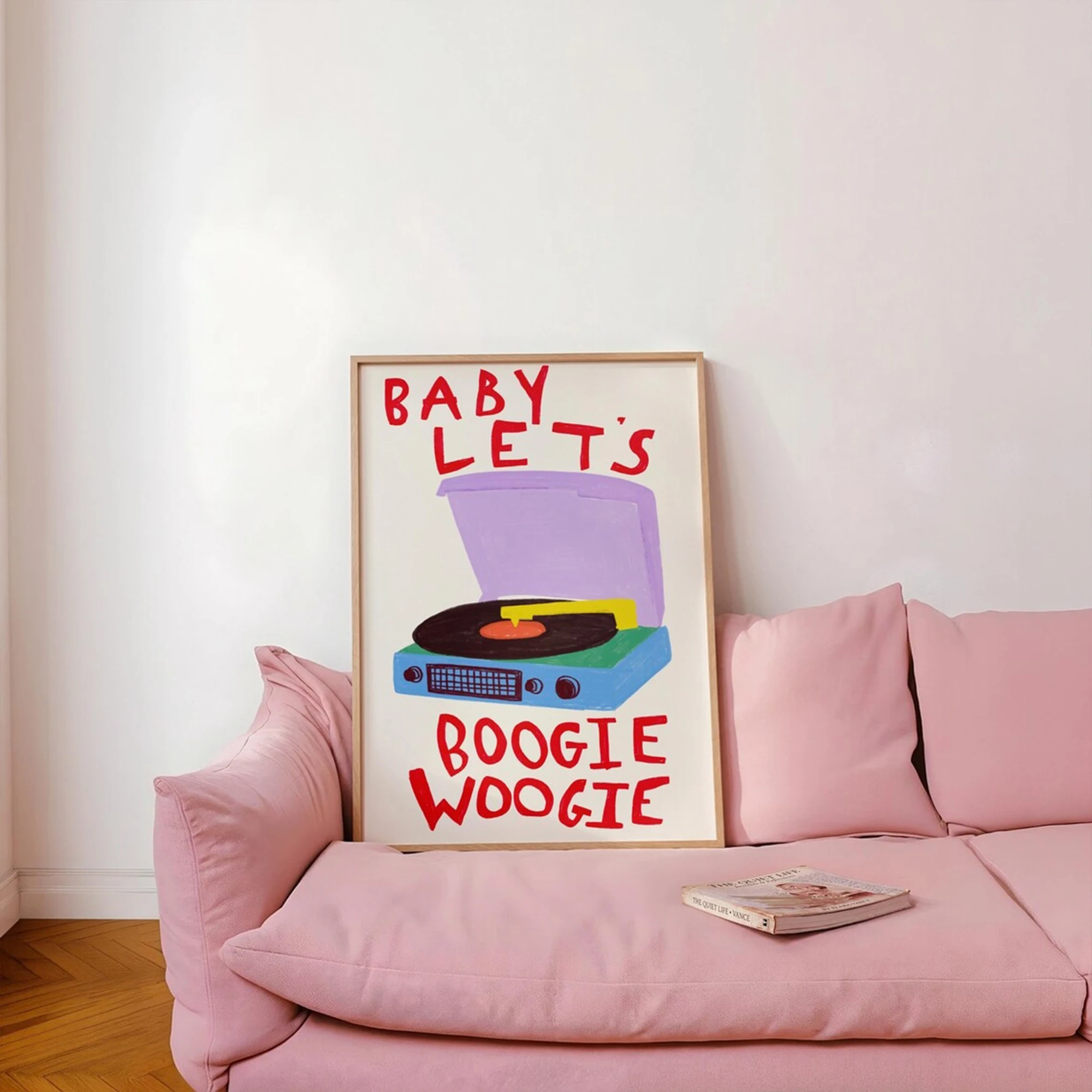 Modern Baby Let Us Boogie Woogie Gramophone Wall Art Print Canvas Painting Poster Picture For Bedroom,Living Room Home Decor