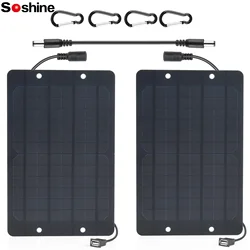 Soshine USB 5V 6W Mini Solar Panel DC 6V Solar Battery Charger High Performance Monocrystalline for Monitor Small Pump Small Fan