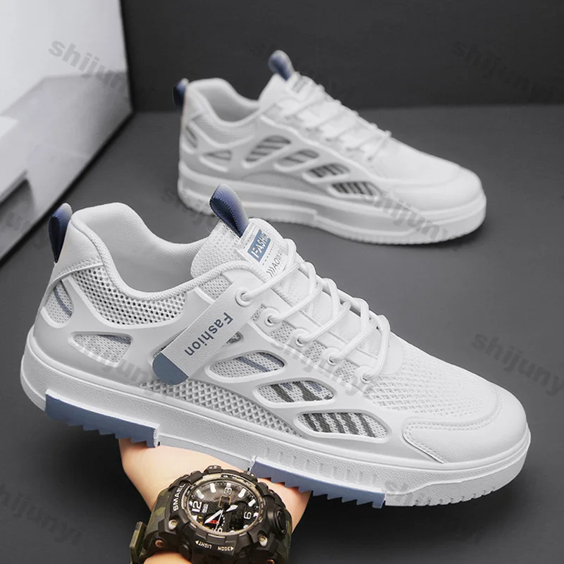 

Men Shoes 2025 Spring Autumn New Fashion Breathable Mesh Non Slip Platform Sneakers Comfort Height Increase Sewing Casual Shoes