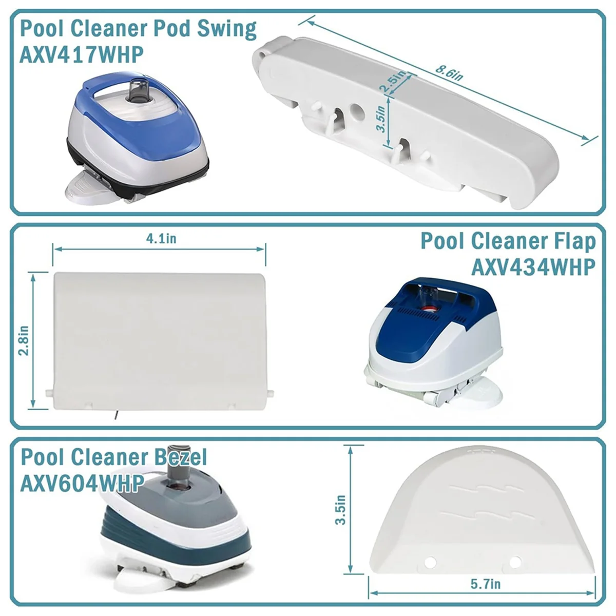 Kit de piezas de limpiador de piscinas popular para Hayward, para Navigator, para Arneson, Pool Vac Plus, Pool Vac Ul Terra Pool Cleaner Aners