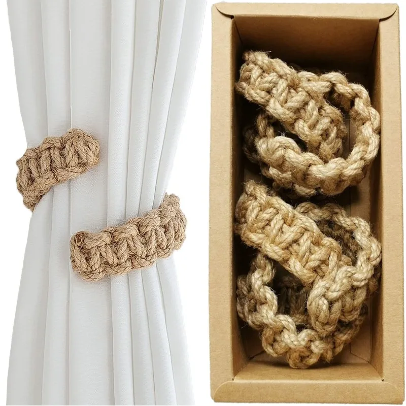 Simple Braided Window Curtain Holdback Rope Tiebacks Drapes Buckles Woven Hanging Storage Bracket Home Bathroom Accessory