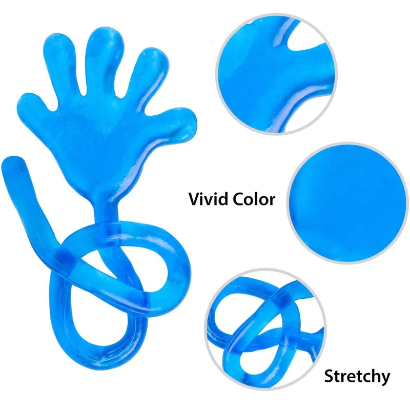 5-30Pcs Kids Funny Sticky Hands Toy Palm Elastic Sticky Squishy Slap Palm Toy Kids Novelty Gift Party Favors Supplies