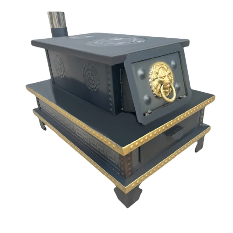 

Innovative Indoor Barbecue Stove Double Oven Design Cast Iron & Steel Construction