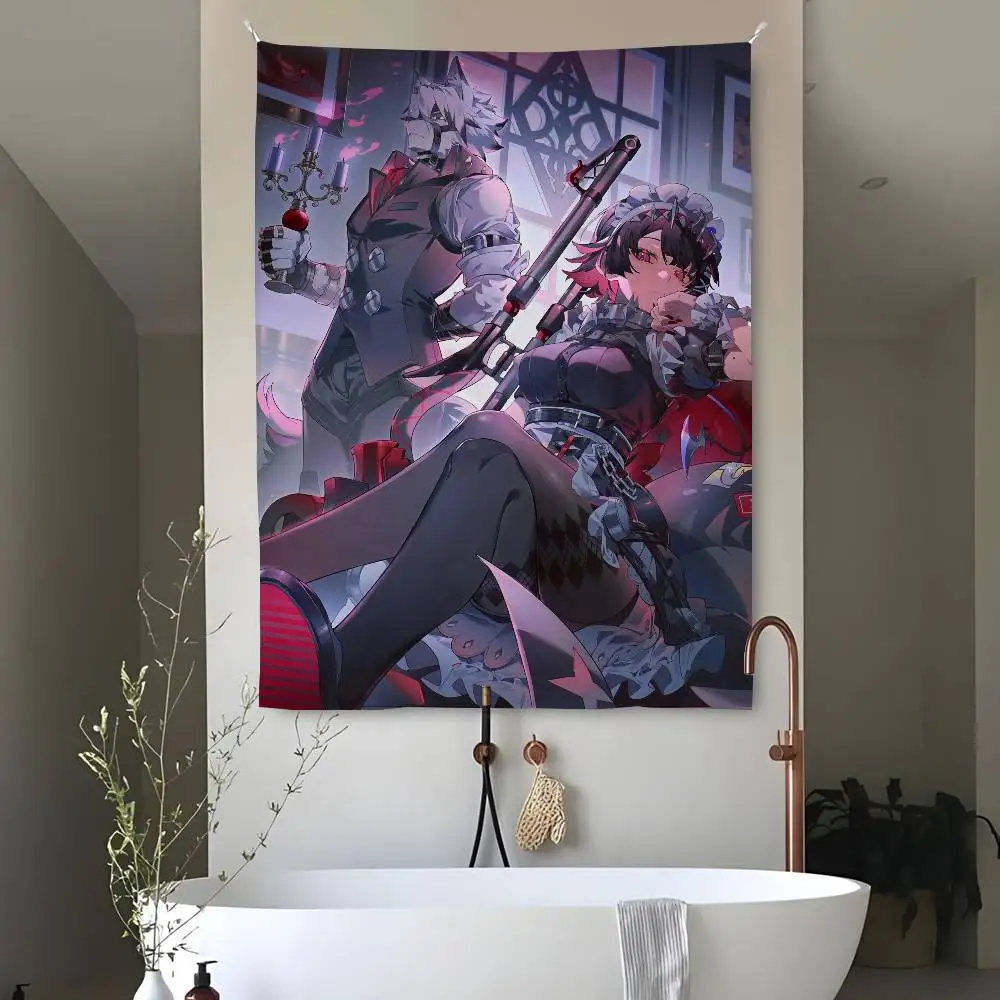 لافتة فنية لخلفية الديكور من Ellen Joe Zenless Zone Zero Tapestry لغرفة النوم والحديقة الخارجية من الألياف الدقيقة