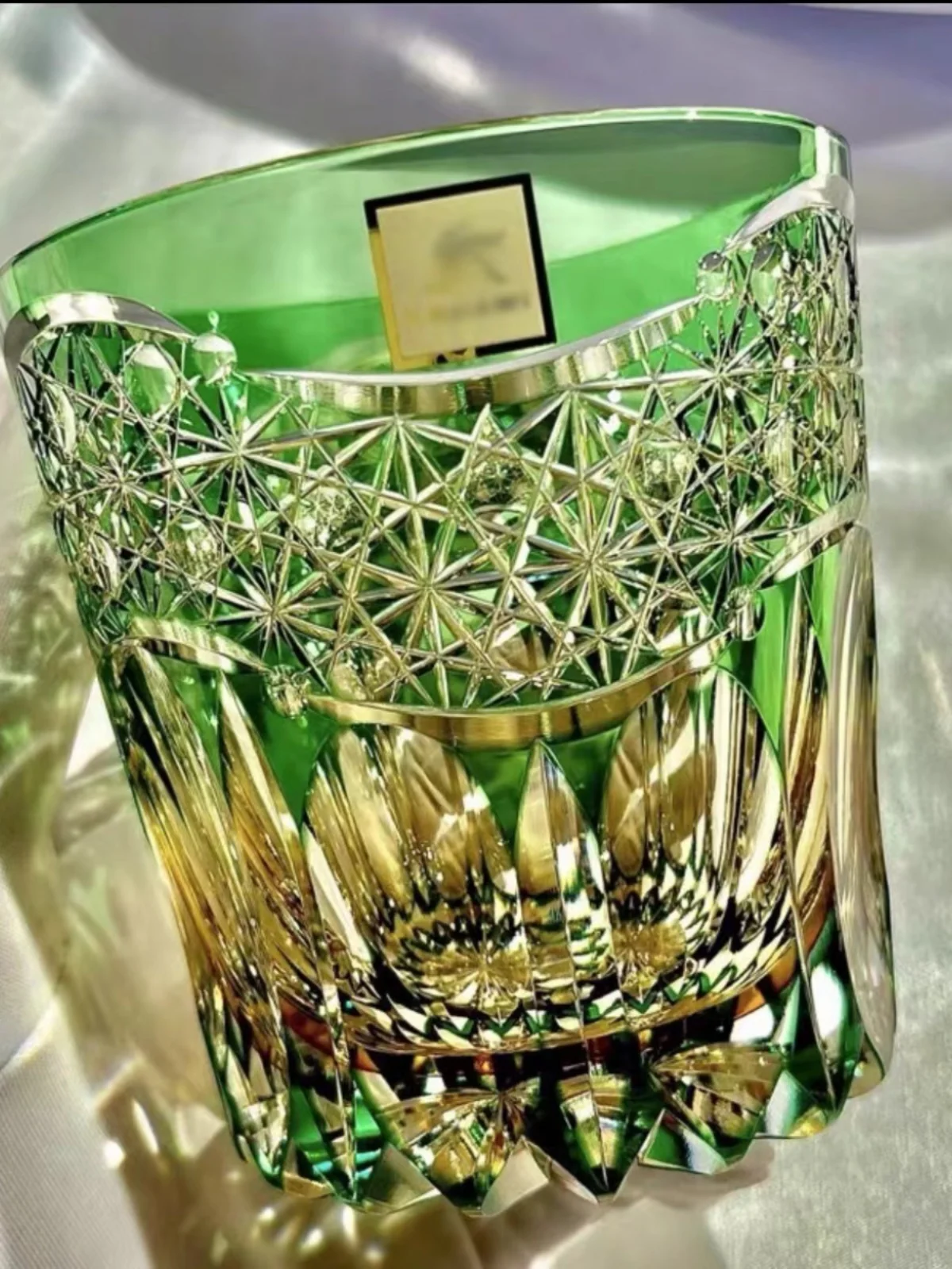 

Creative Japanese Style Whiskey Glass Ichimura Chikiri Green Dawn Cocktail Cup Home Beer Glass Rock Cup Crystal Glass Handmade