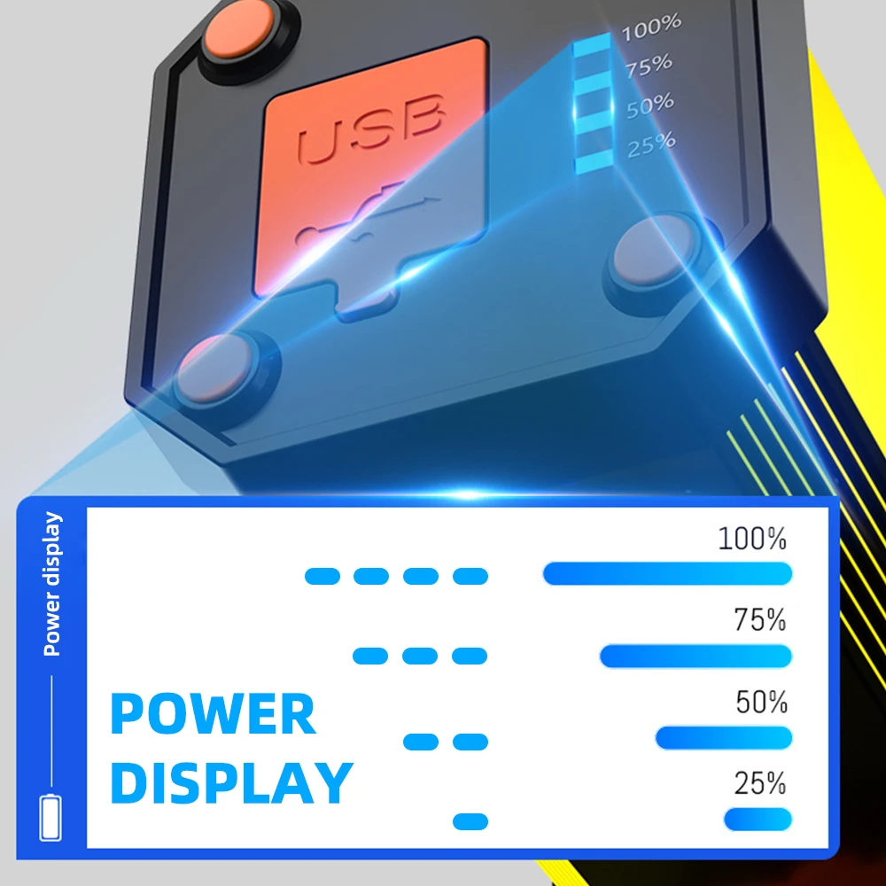 Torcia a LED portatile proiettore ricaricabile USB 800M faretto da campeggio a lungo raggio Powerbank batteria al litio di grande capacità