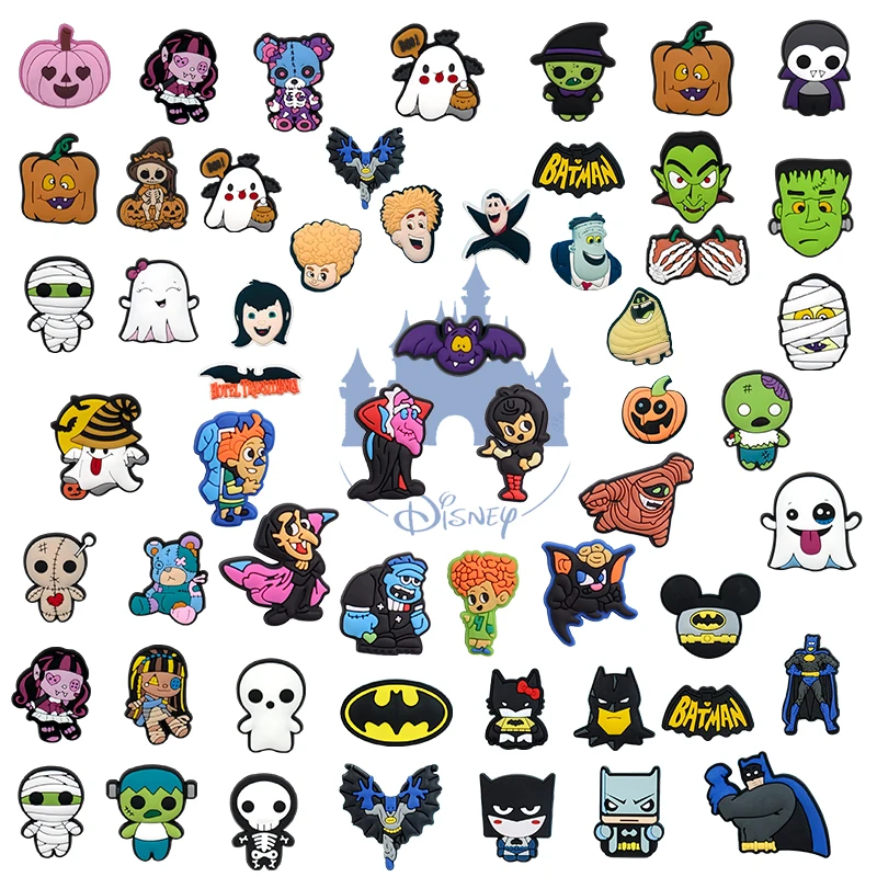 

Disney Bat Family Halloween 10-100pcs Shoe Charms DIY Animal vampire Shoes Decoration Accessories Clog Sandal Buckle Kids Gifts