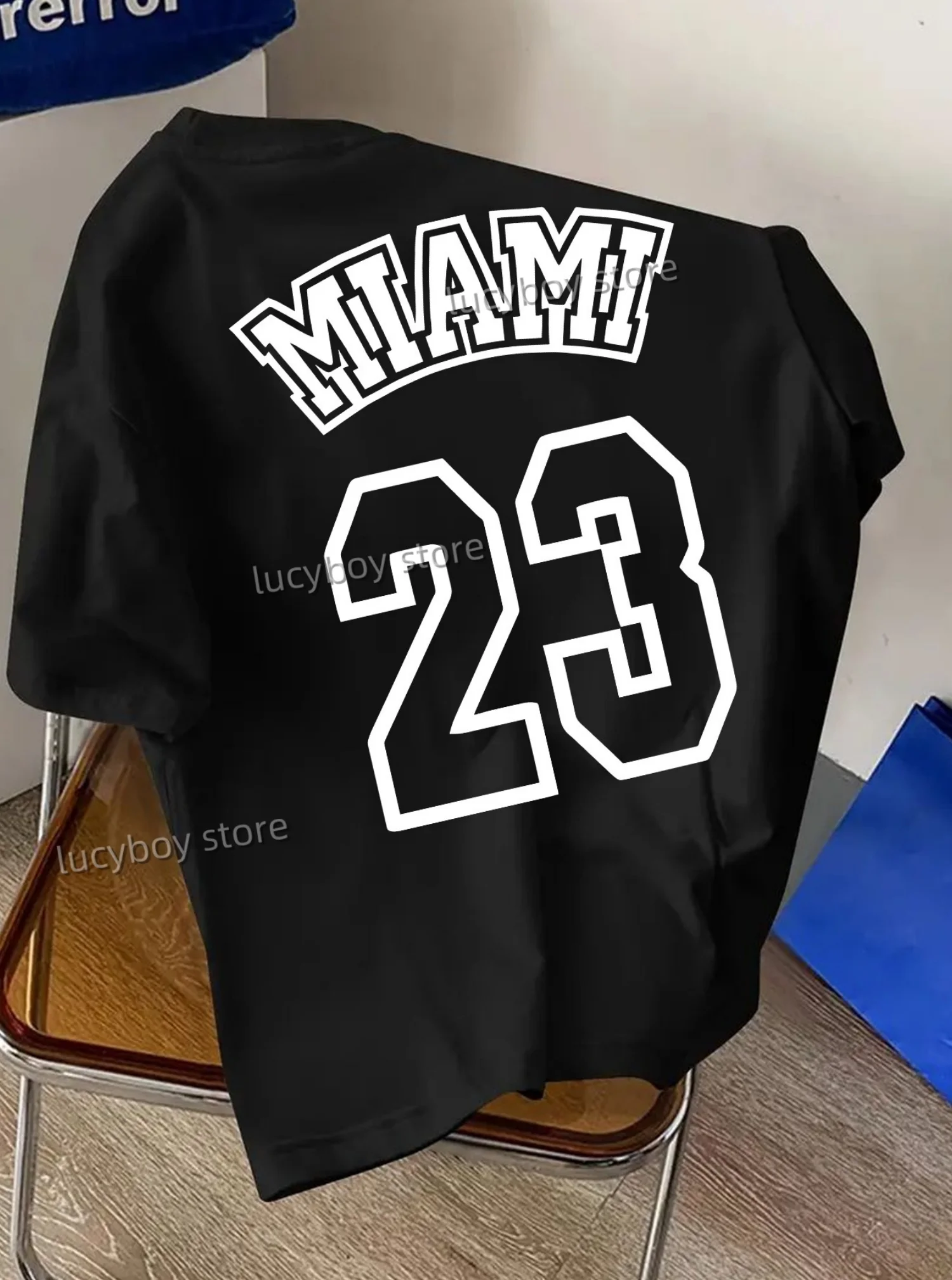 Mens  NO.23 MIAMI Print Short Sleeve T Shirt Man O-Neck Sportwear jerseys 8 colors Football Tee Vintage Casual Tops Men Clothes