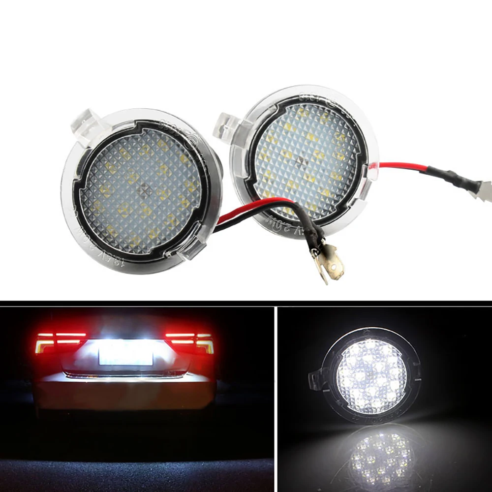 2pc weiße LED unter Seitens piegel Pfützen lichter kompatibel für Ford F150 Mondeo MK5 Edge Fusion Explorer Flex Taurus Mustang Licht – Detail 1