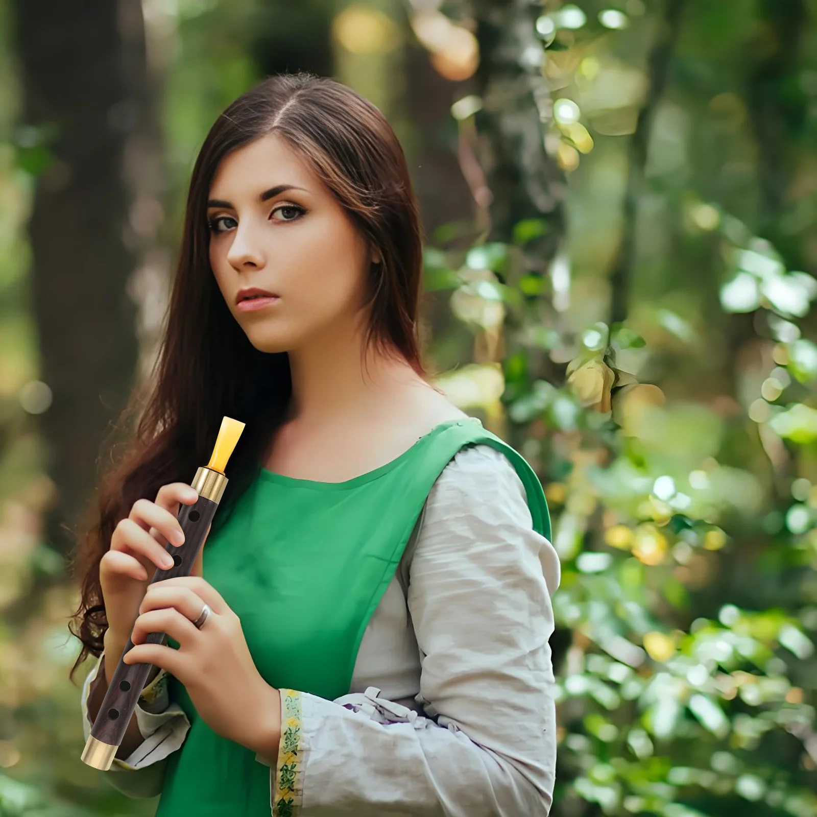 

A Key Wooden Flute: Handmade Ethnic Wind Instrument For Folk Music Portable Traditional Chinese Flute For Cultural