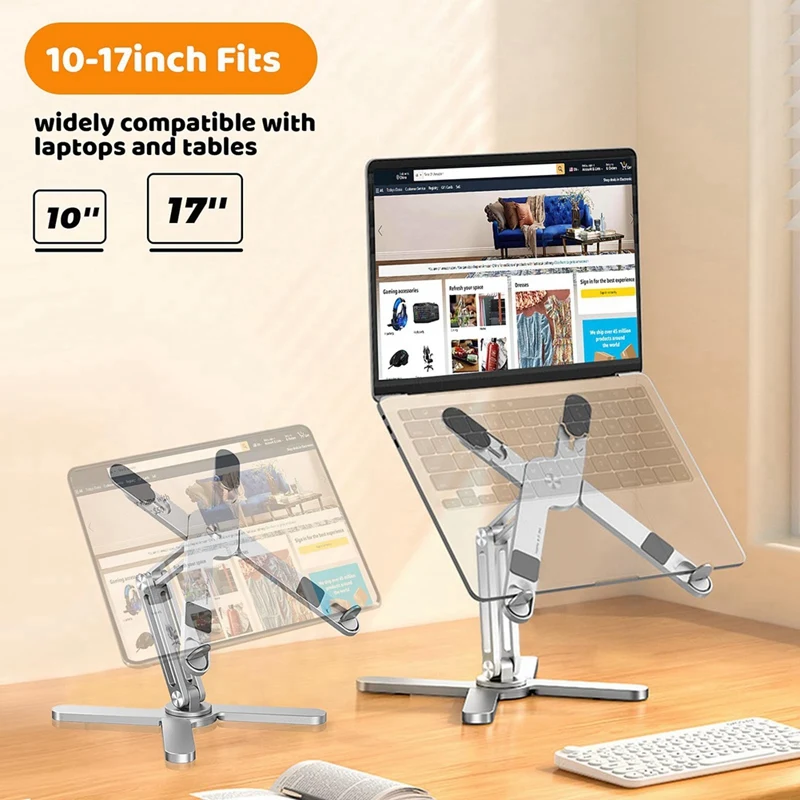 360 Rotating Laptop Stand Portable Riser Holder Ergonomic Computer Riser For Laptops Up To 16Inch