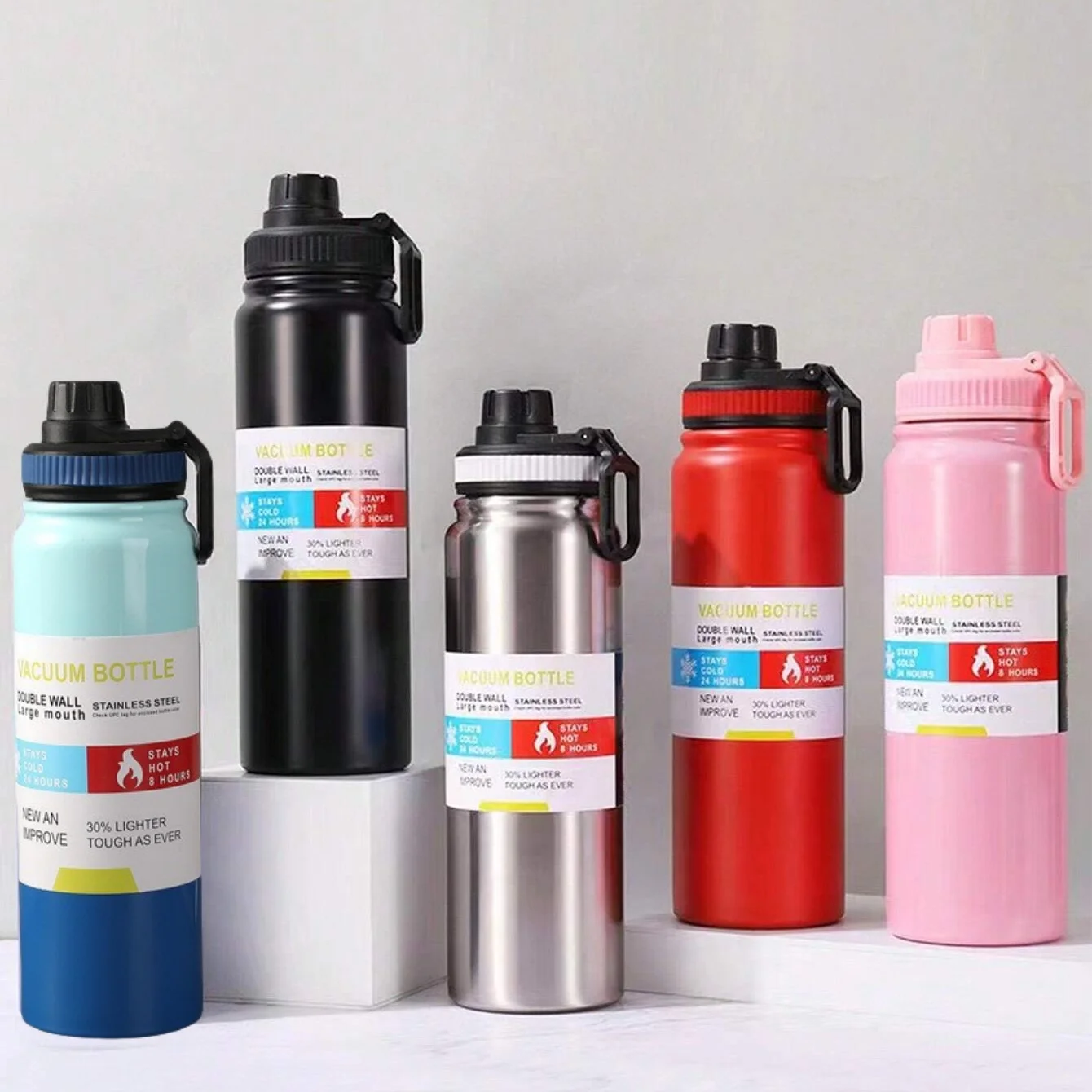 800ml Stainless Steel Space Kettle Thermos Cup Flask Large Capacity Portable Travel Car Water Cup Sports Kettle Water Bottle