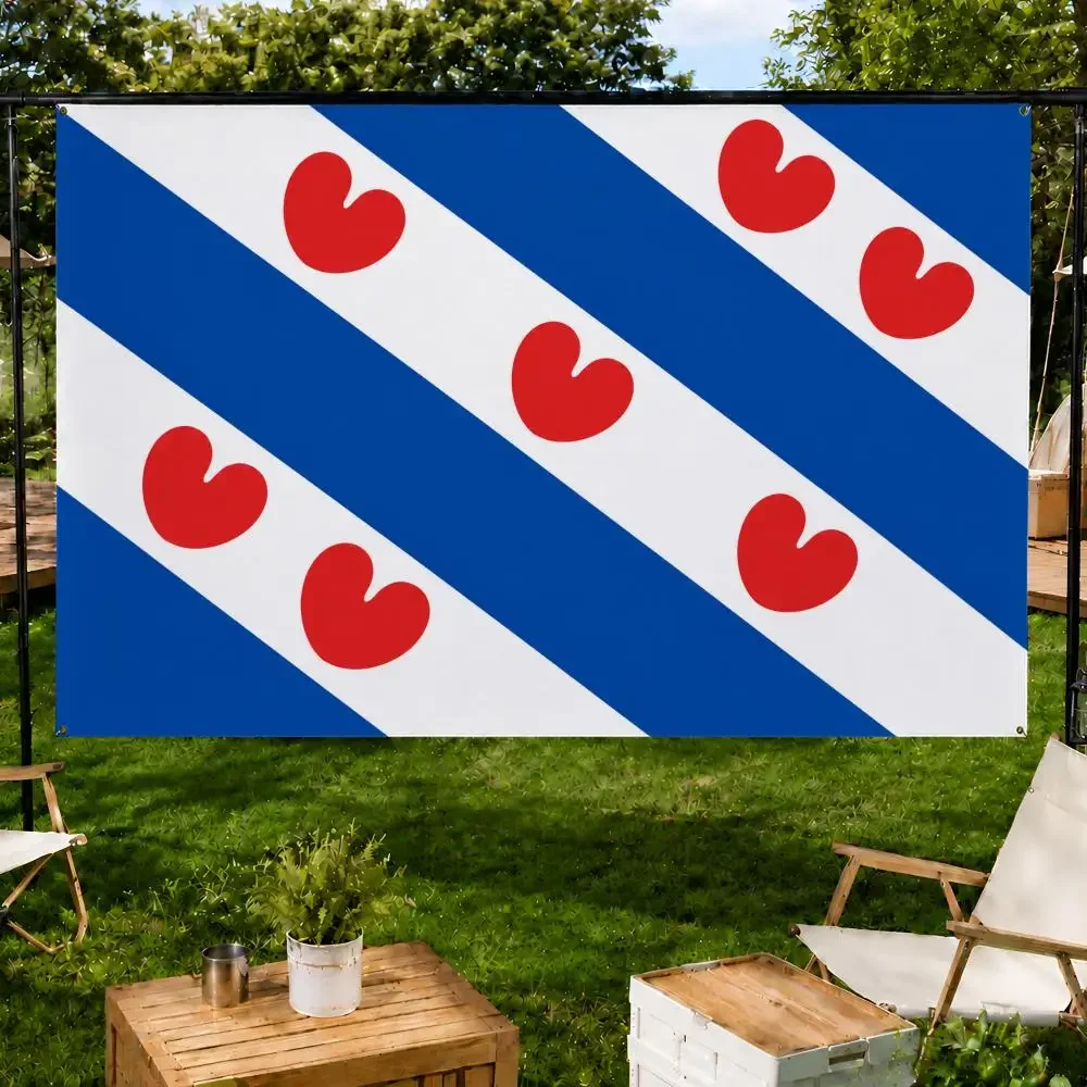 Travel Flag N-Netherlands Friesland Flags Fan support, home, dormitory, wall decoration, outdoor camping, party banners, gifts