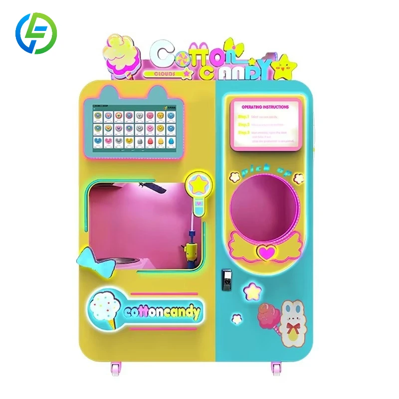FL Customized Multi Flavor Automatic Cotton Candy Vending Machine High Efficiency Floss Maker