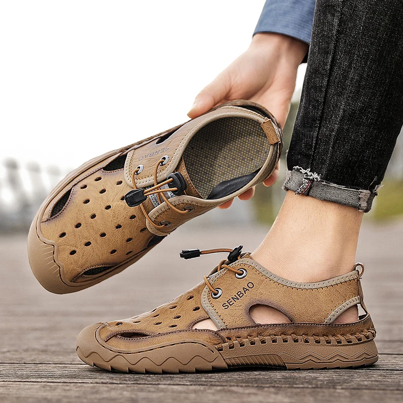 

2025 Summer New Large Size Handmade Sandals, Breathable, Non-slip and Wear-resistant Leisure Sports Sandals Men's Sandals