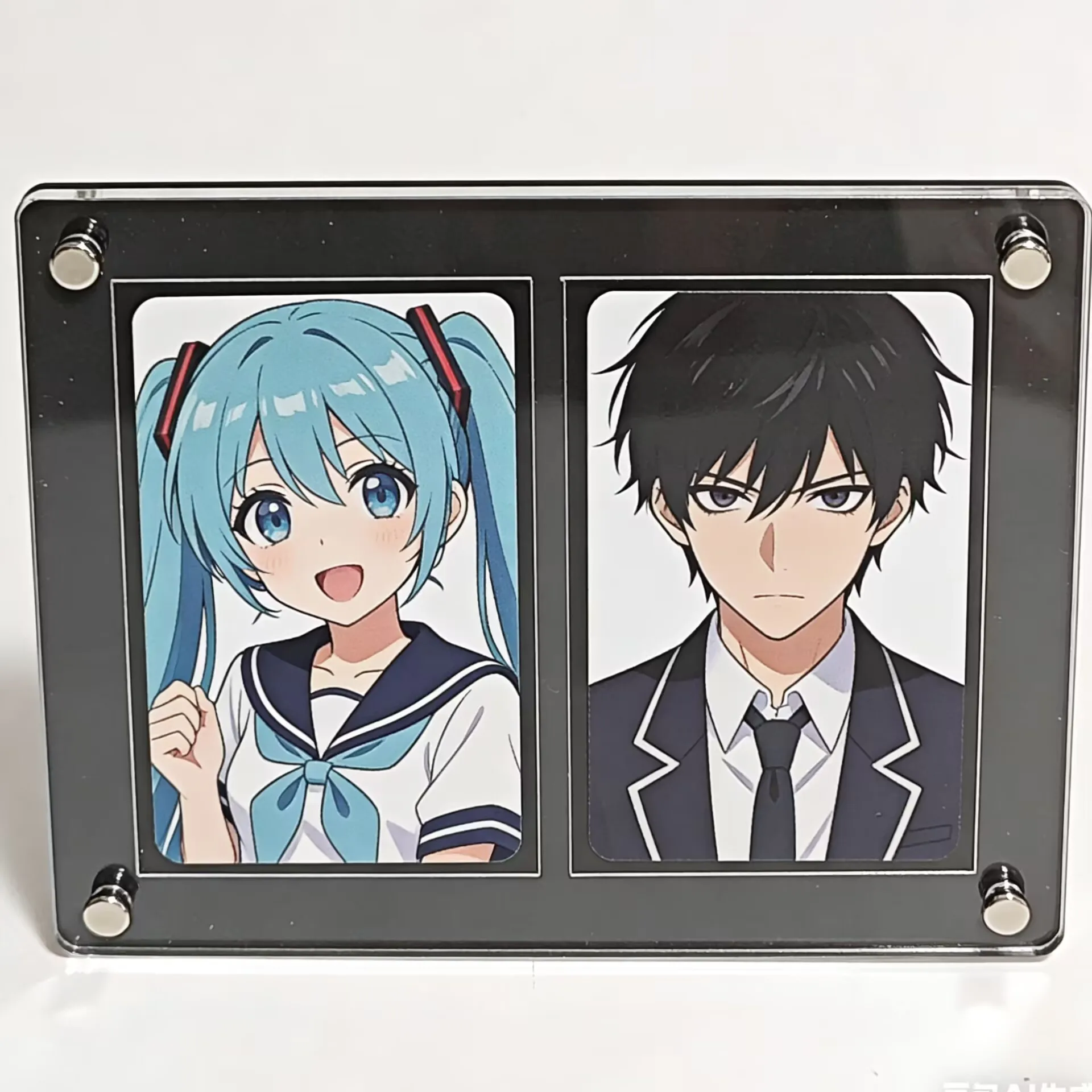 حامل عرض أسود PTCG يمكن وضع إطار صورة بولارويد لبطاقة جمع شخصيات الرسوم المتحركة بطاقة إضافية ممتصة للطوب - 2 فتحات #1