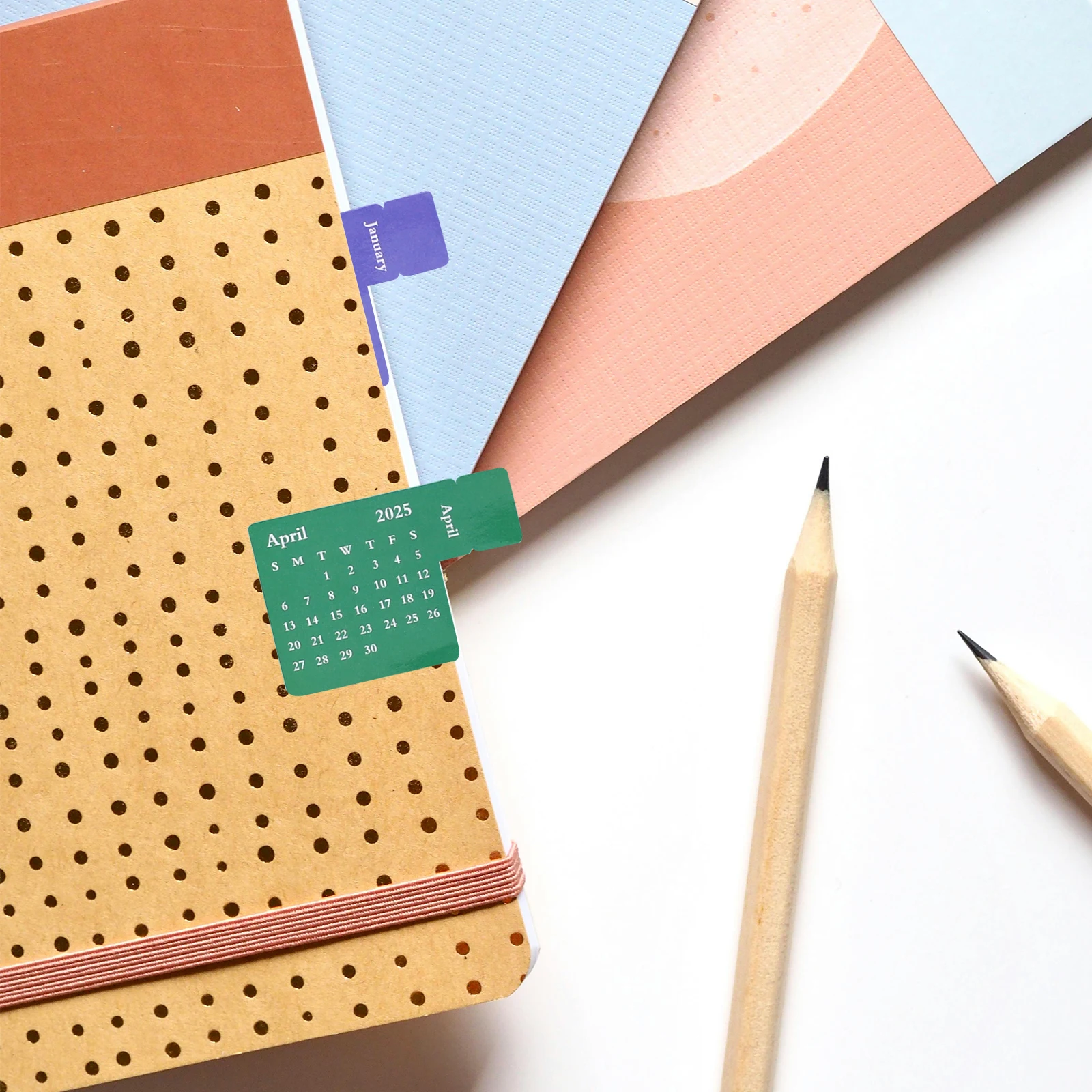 

1Set Calendar Sticker Multi-Color DIY Planner Tabs Creative Monthly Book Tabs Efficient Office School Use Markers