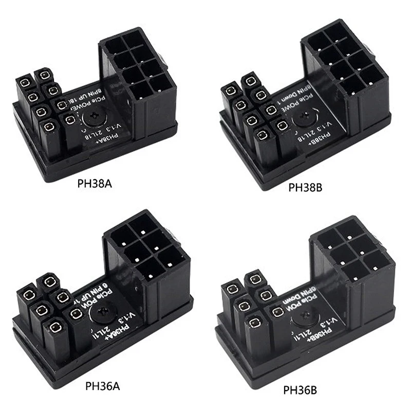 

8pin Female Power Gpu Power 180 Degree Angled Graphics Video Card To 8 Pin Male Steering Connector Adapter For Desktops