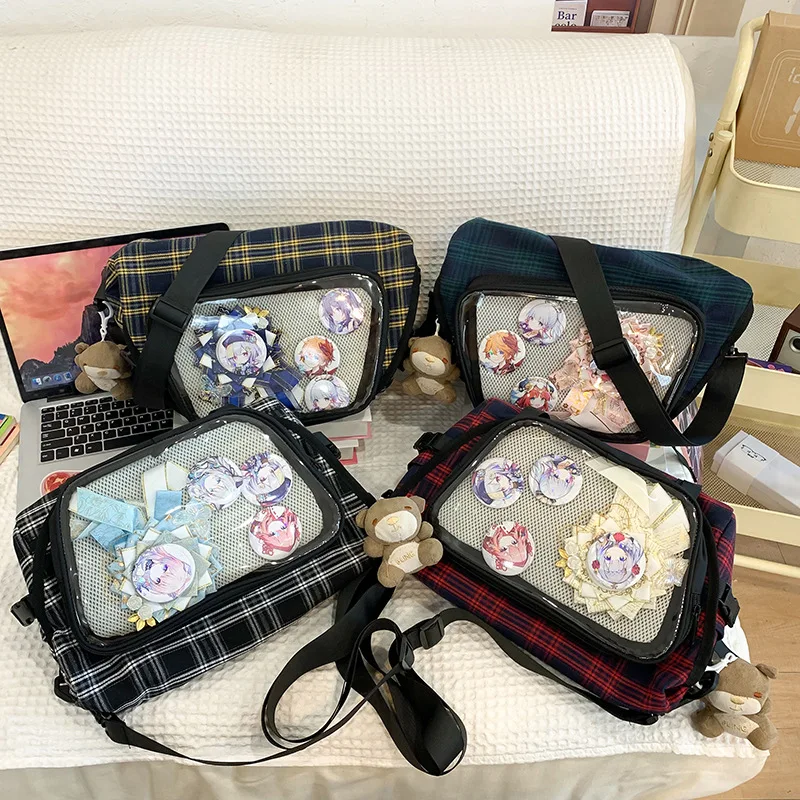 Richme Aesthetic Casual Women Bags Fashion New JK Uniform Harajuku Crossbody Shoulder Ita Bag Female Plaid Commute Bolso Mujer