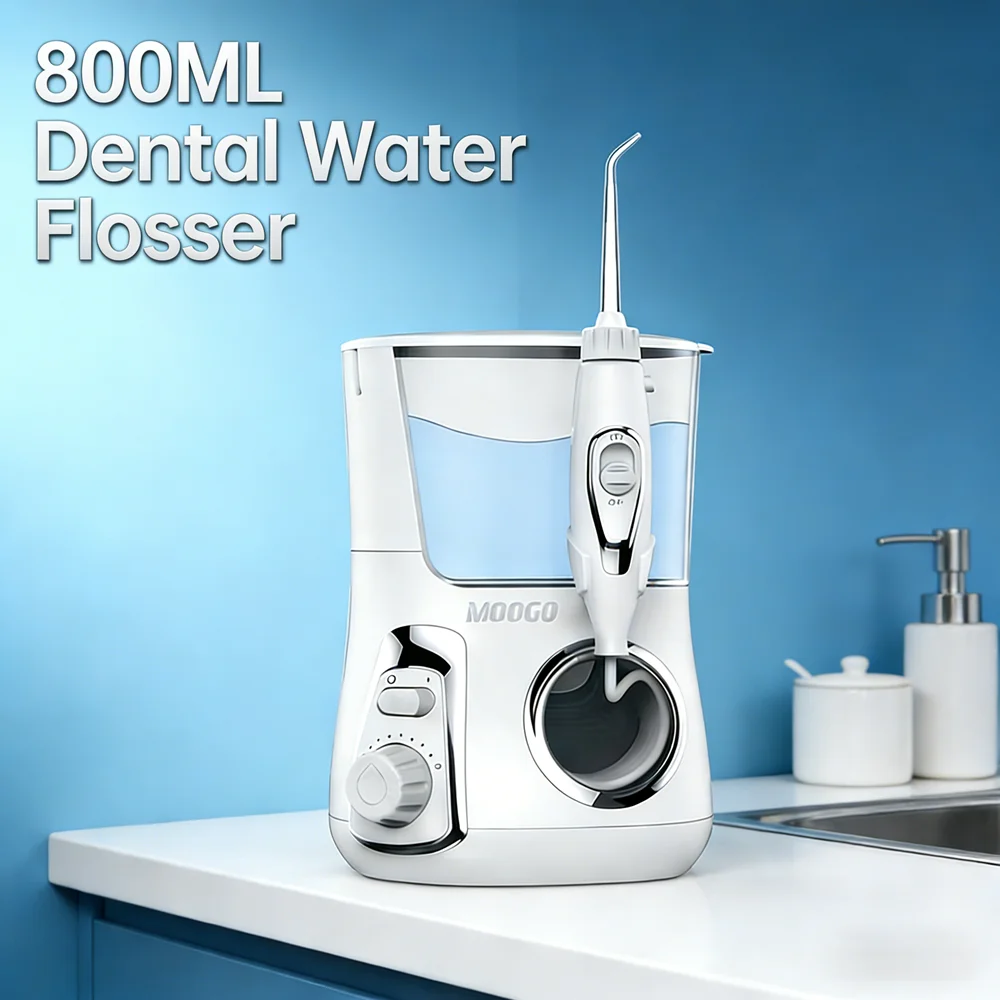

800ML Large Tank Water Flosser, 10 Modes Professional Dental Irrigator, Countertop Home Use Teeth Flosser for Deep Oral Cleaning